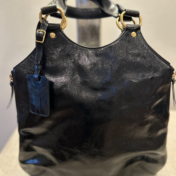Yves Saint Laurent Vintage Patent Leather Metropolis Rive Gauche Shoulder Bag - Picture 1 of 11